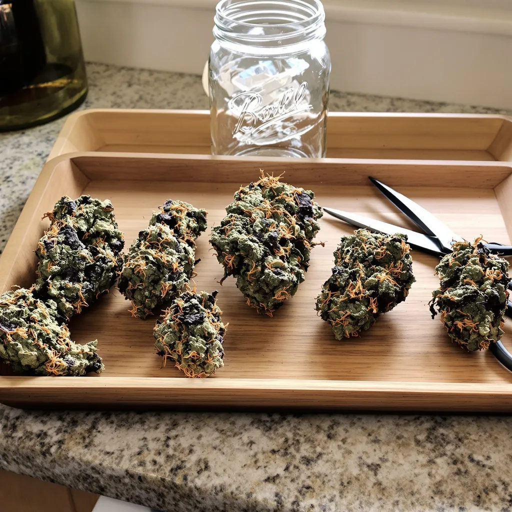 Berry Noir 82% indica / 18% sativa — flor con tricomas visibles