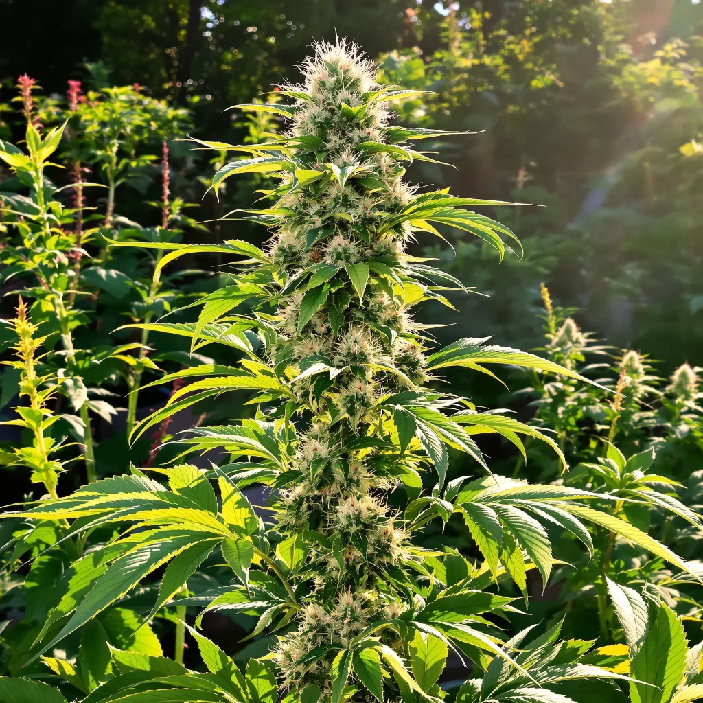 Biddy Early 63% indica / 37% sativa — flor con tricomas visibles