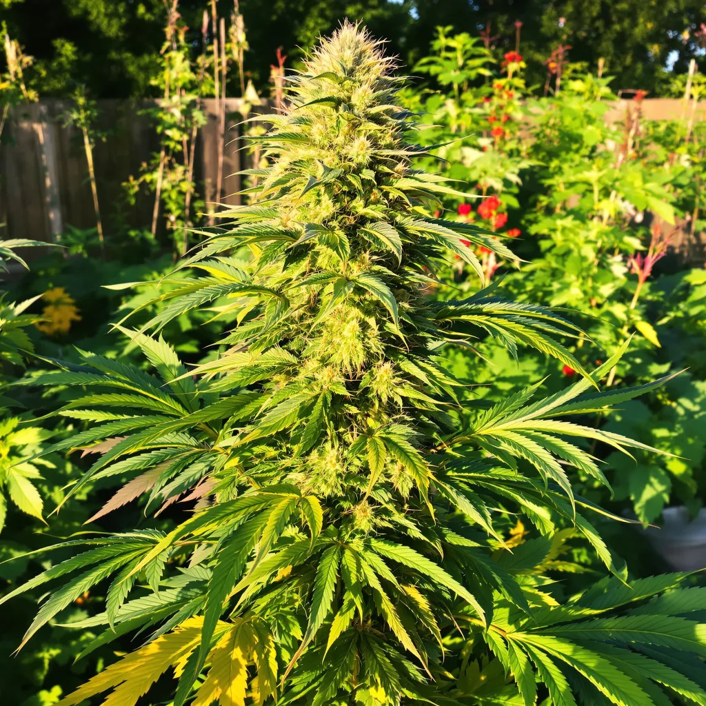 Big Band 37% indica / 63% sativa — flor con tricomas visibles