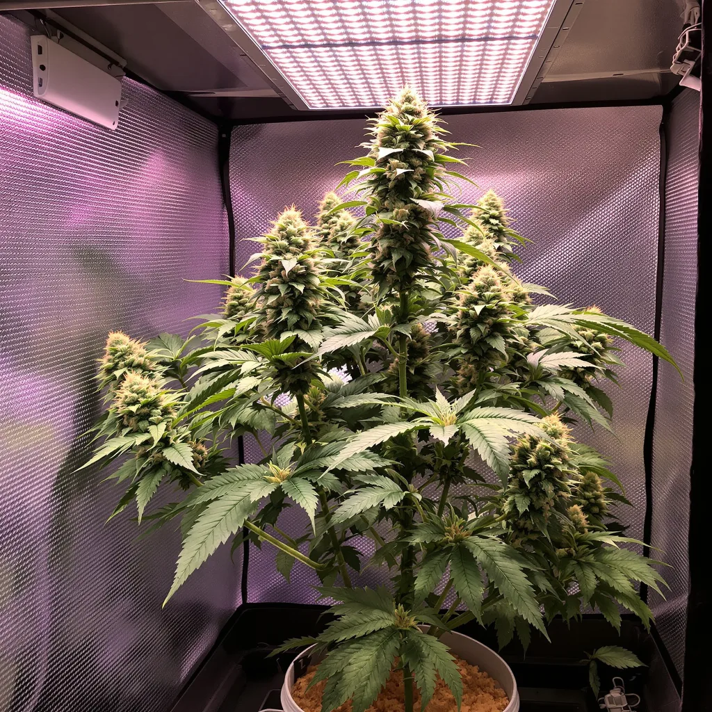 Planta de cannabis Big Buddha Cheese en fase de floración — 60-100 cm autofloración