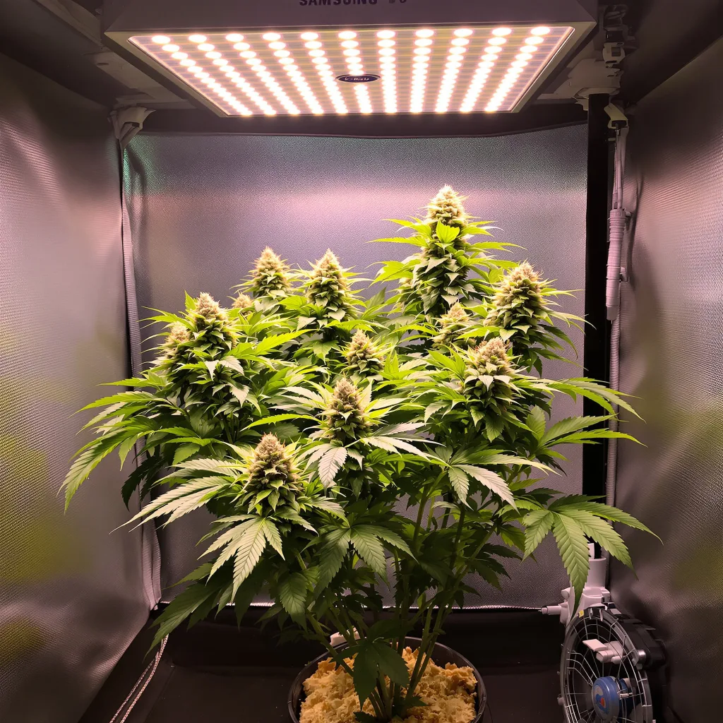 Planta de cannabis Big Cheese en fase de floración — 60-100 cm autofloración
