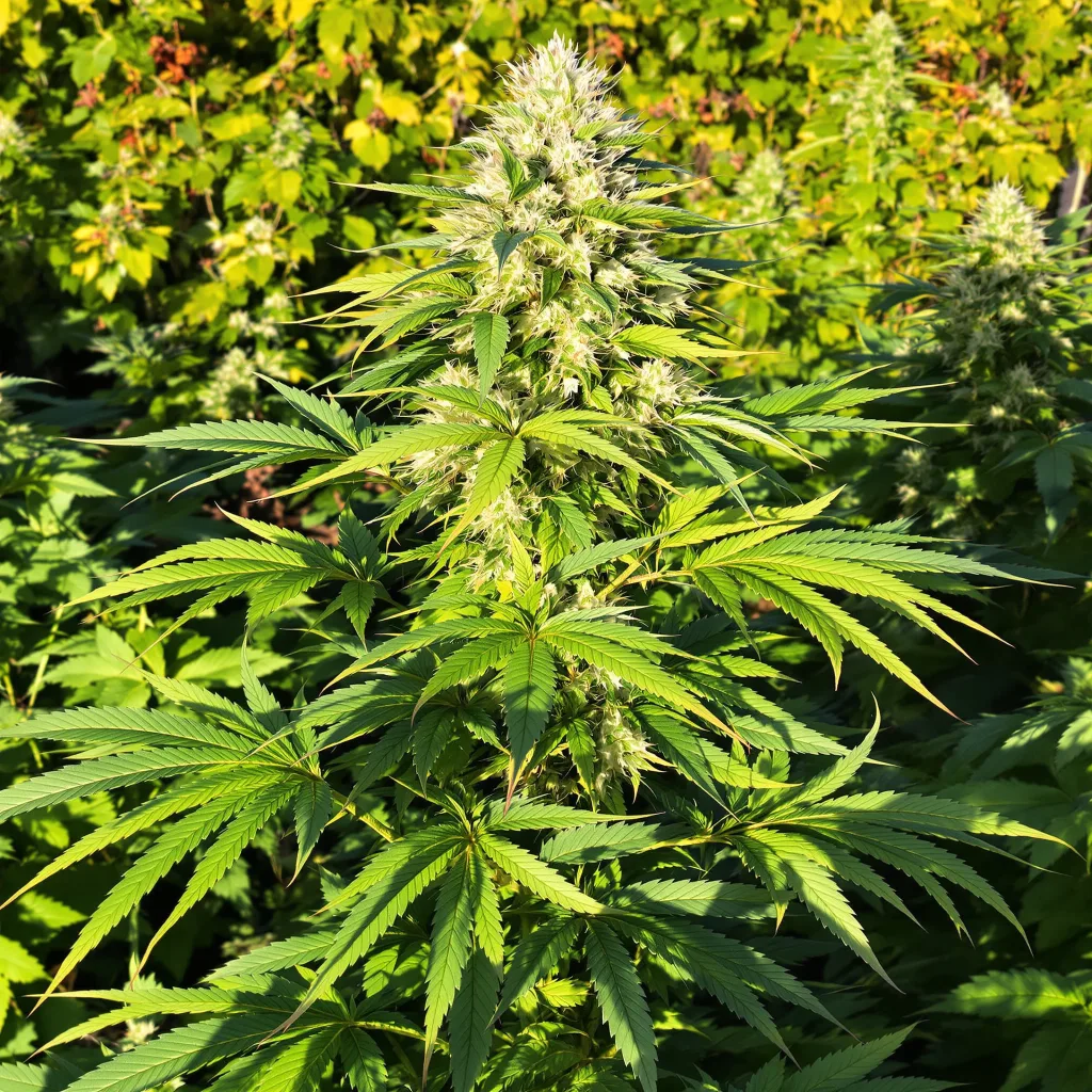 Big Cheese 84% indica / 16% sativa — flor con tricomas visibles