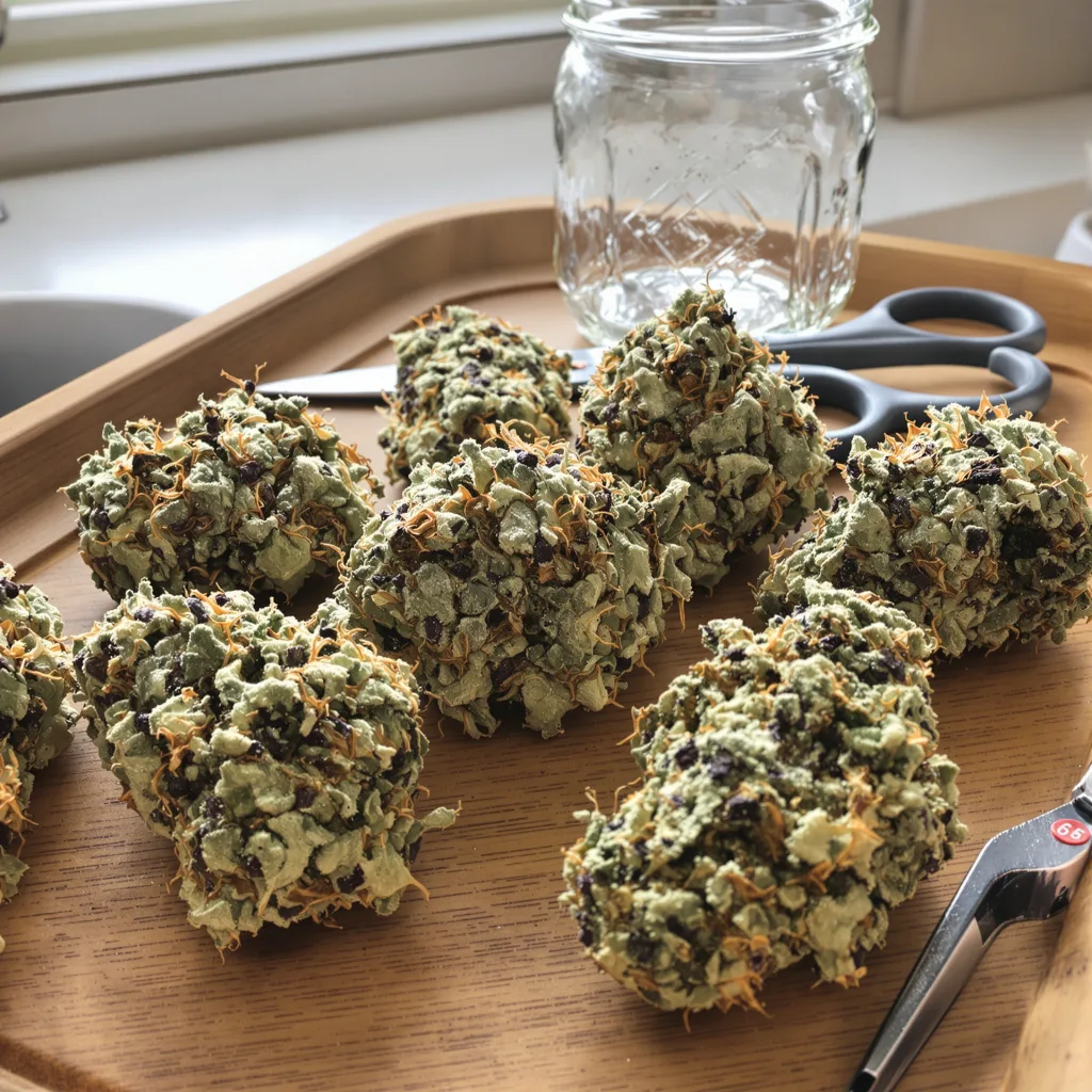 Big Kush 35% indica / 65% sativa — flor con tricomas visibles