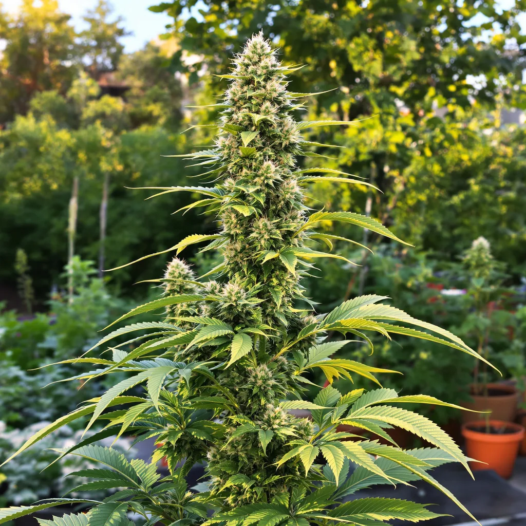 Big Smooth 62% indica / 38% sativa — flor con tricomas visibles