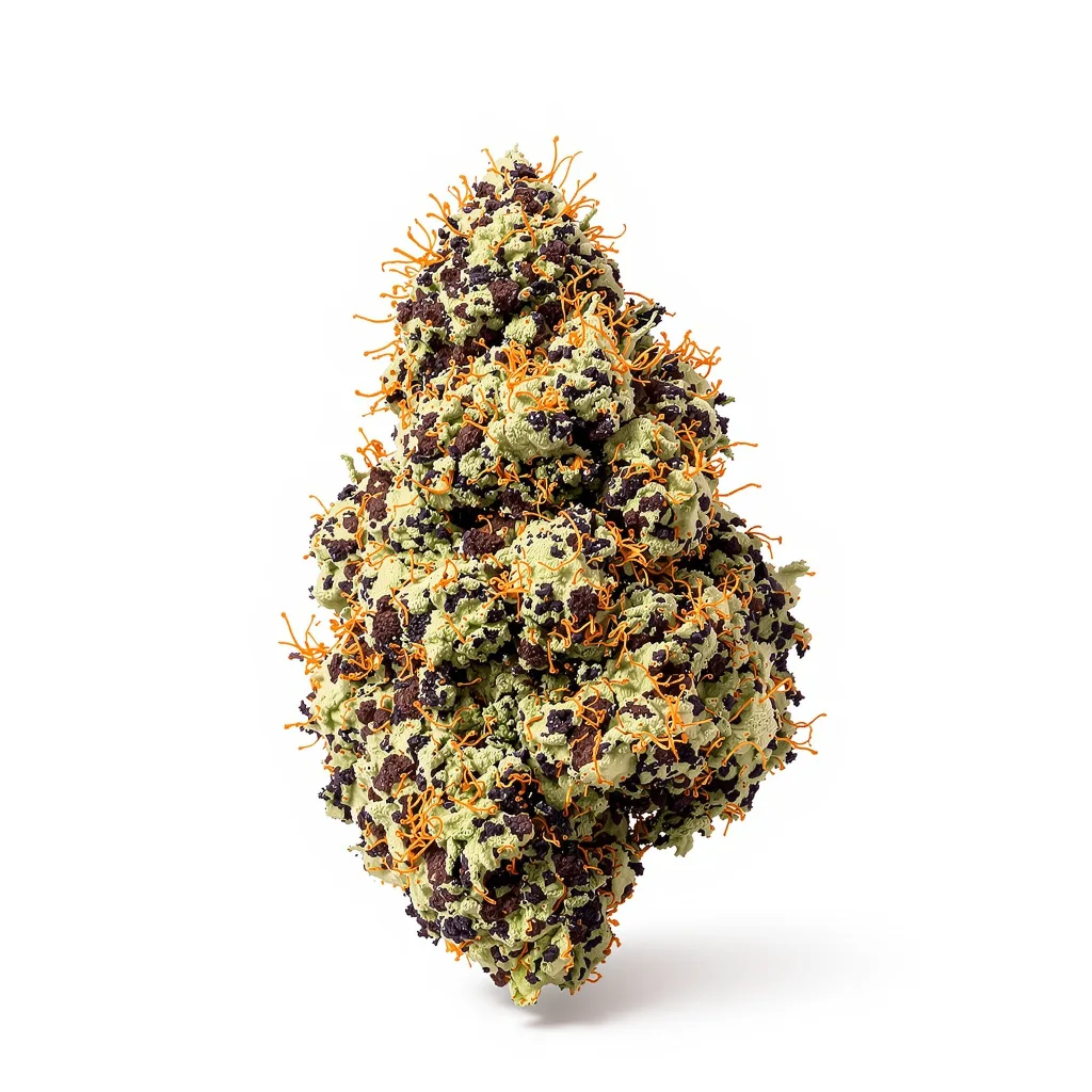 Black Afghan 81% indica / 19% sativa — flor con tricomas visibles