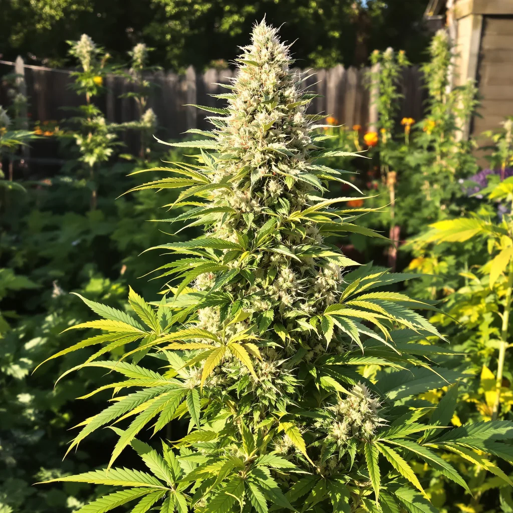 Black Betty 47% indica / 53% sativa — flor con tricomas visibles