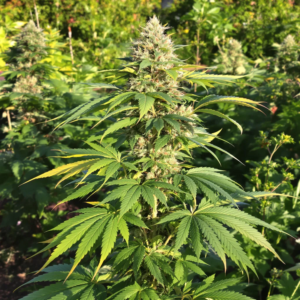 Black Bubba 69% indica / 31% sativa — flor con tricomas visibles
