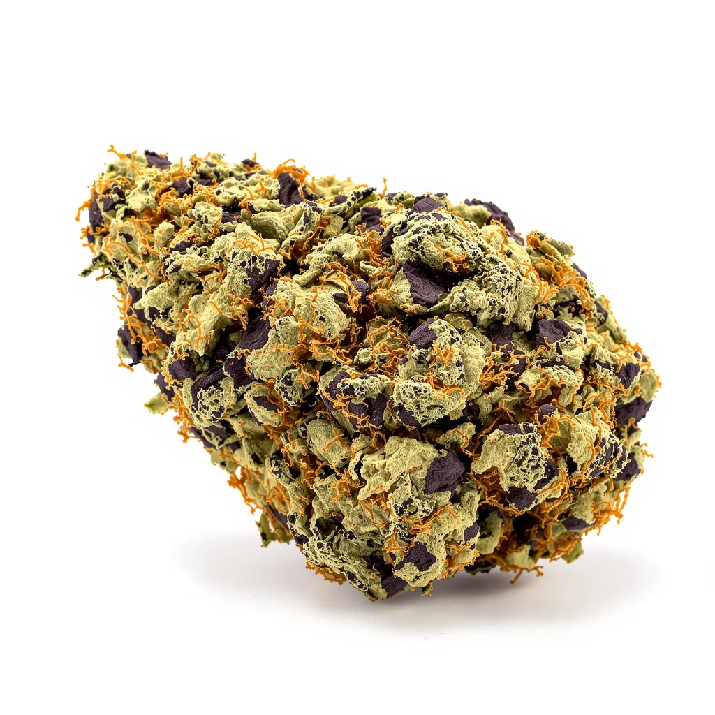 Black Cherry Punch 85% indica / 15% sativa — flor con tricomas visibles