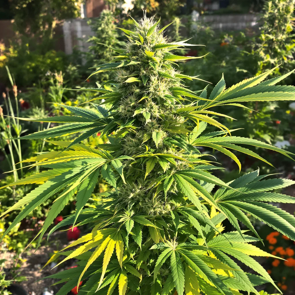 Black Demon OG 72% indica / 28% sativa — flor con tricomas visibles
