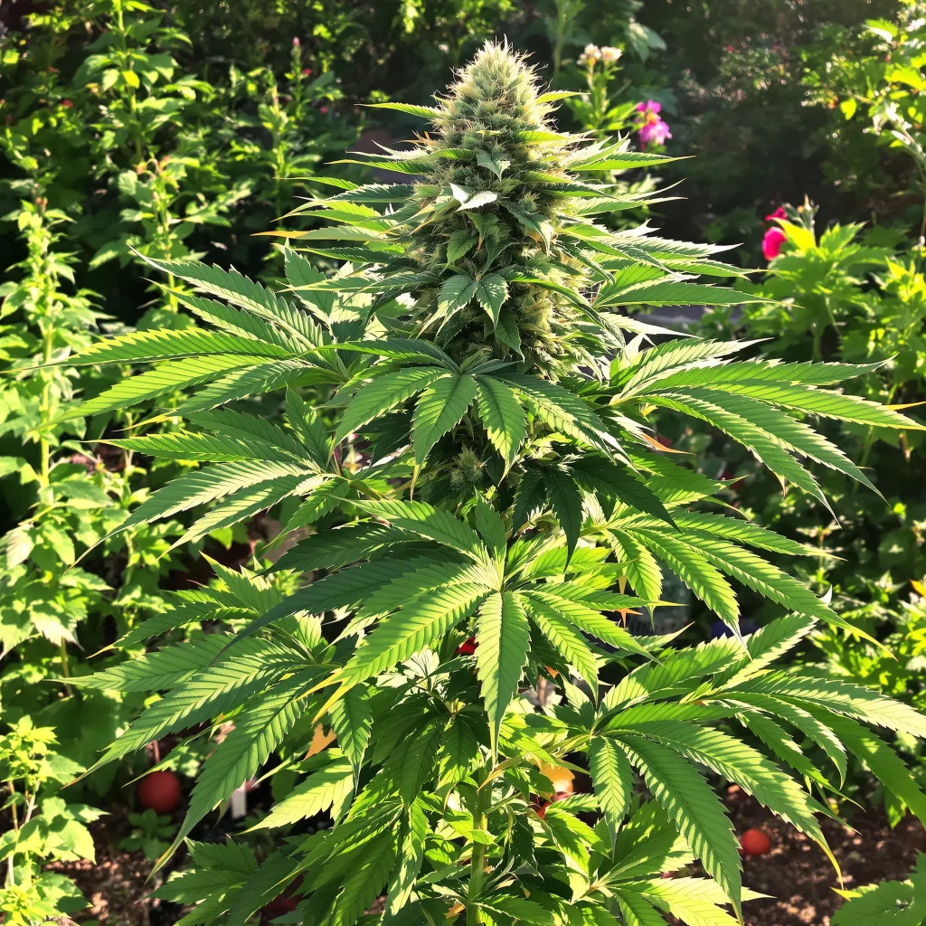 Black Ice 82% indica / 18% sativa — flor con tricomas visibles