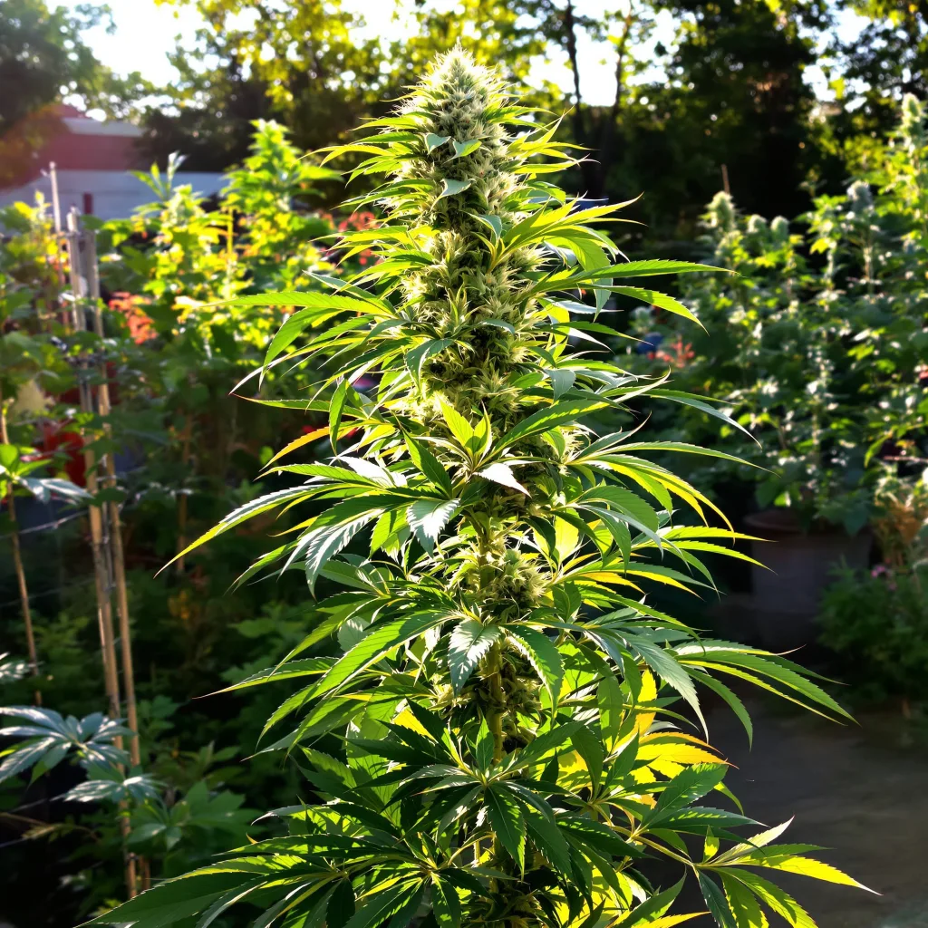 Black Jack 20% indica / 80% sativa — flor con tricomas visibles