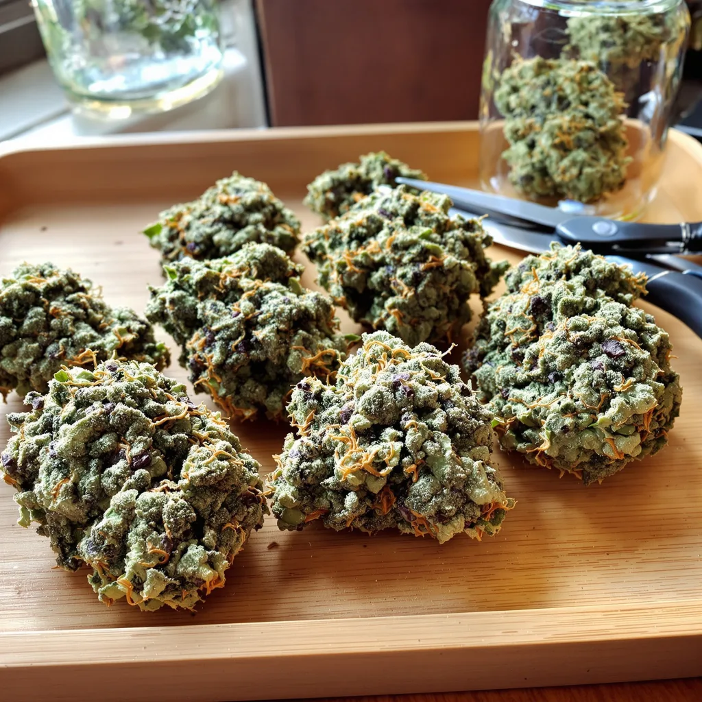 Black Mamba 60% indica / 40% sativa — flor con tricomas visibles
