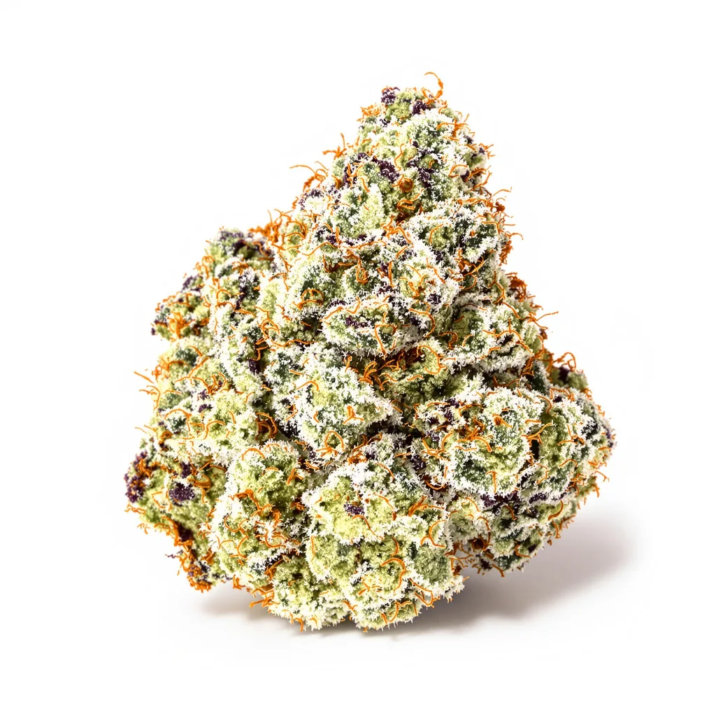 Black Mamba 60% indica / 40% sativa — flor con tricomas visibles
