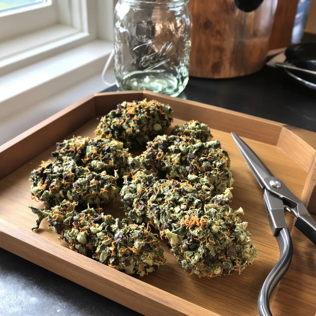 Black Tuna 74% indica / 26% sativa — flor con tricomas visibles
