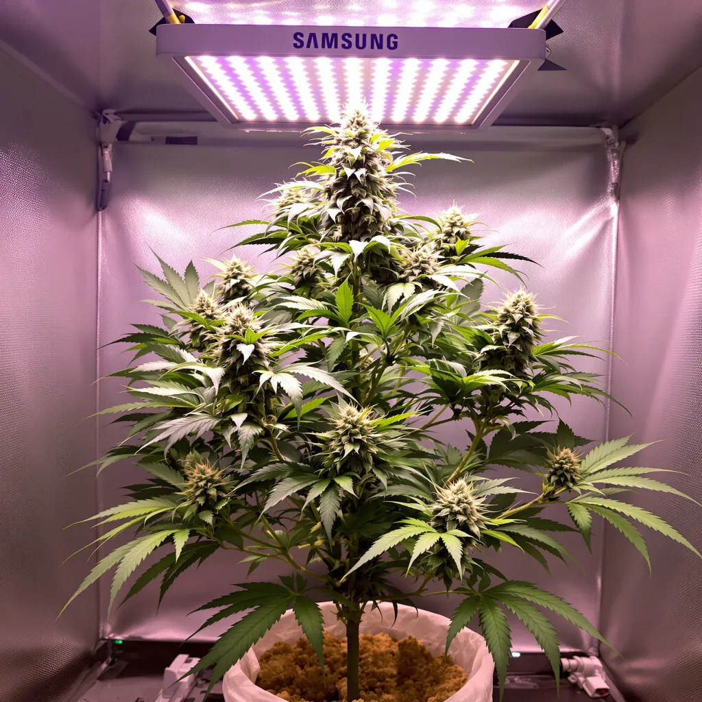 Planta de cannabis Black Water Purple OG Cheese en fase de floración — 90-130 cm feminizada
