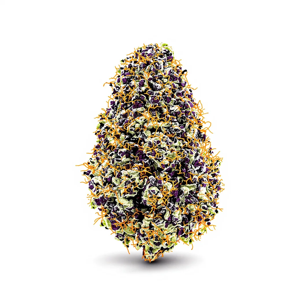 Blackberry Cream 78% indica / 22% sativa — flor con tricomas visibles