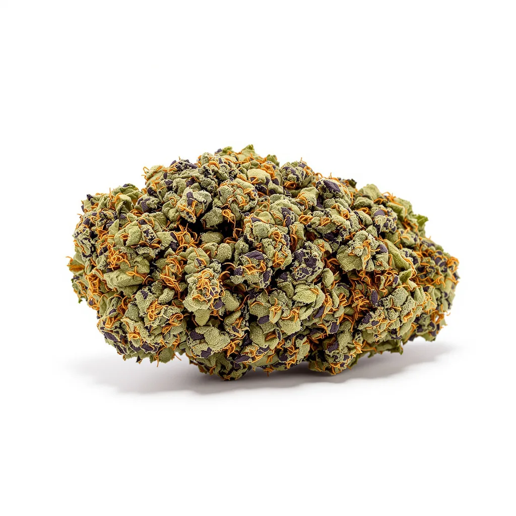 Blackberry Hashplant 76% indica / 24% sativa — flor con tricomas visibles