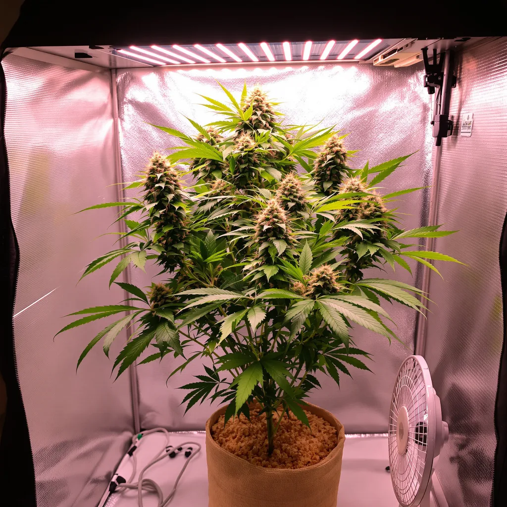 Planta de cannabis Blackberry Kush en fase de floración — 60-100 cm autofloración