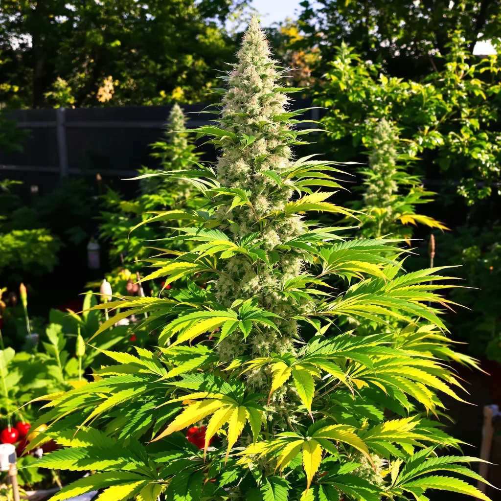 Blackberry Pie 51% indica / 49% sativa — flor con tricomas visibles