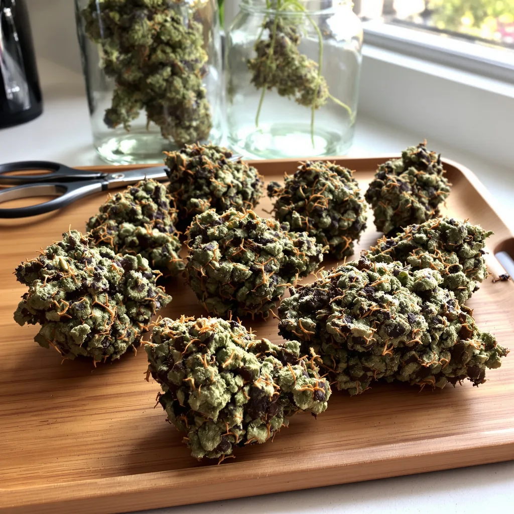 Blackberry Rhino 74% indica / 26% sativa — flor con tricomas visibles