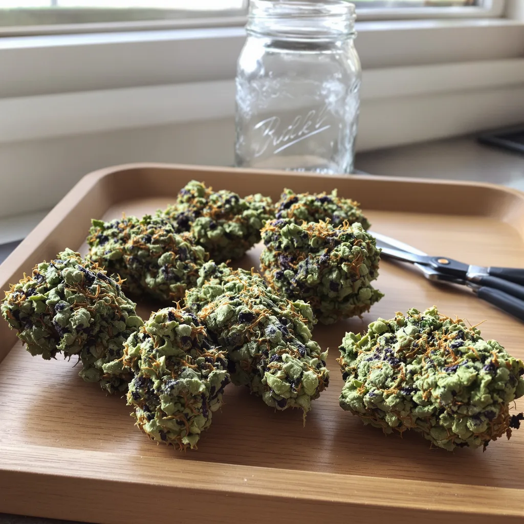 Bloos Kloos 83% indica / 17% sativa — flor con tricomas visibles