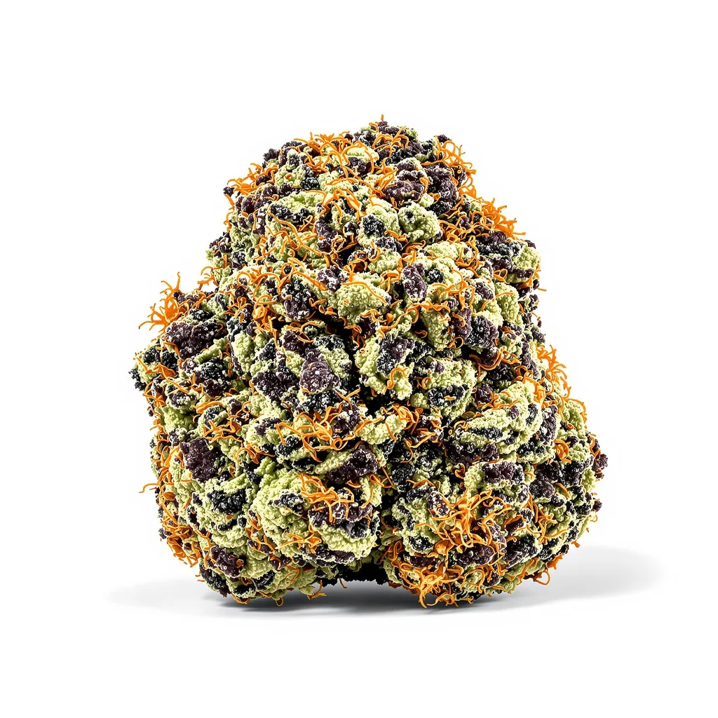 Bloos Kloos 83% indica / 17% sativa — flor con tricomas visibles