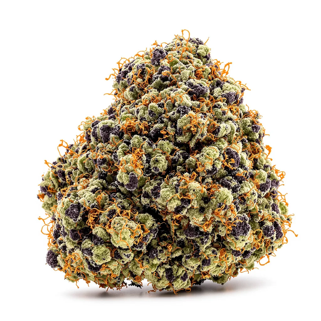 Blue Alien 88% indica / 12% sativa — flor con tricomas visibles