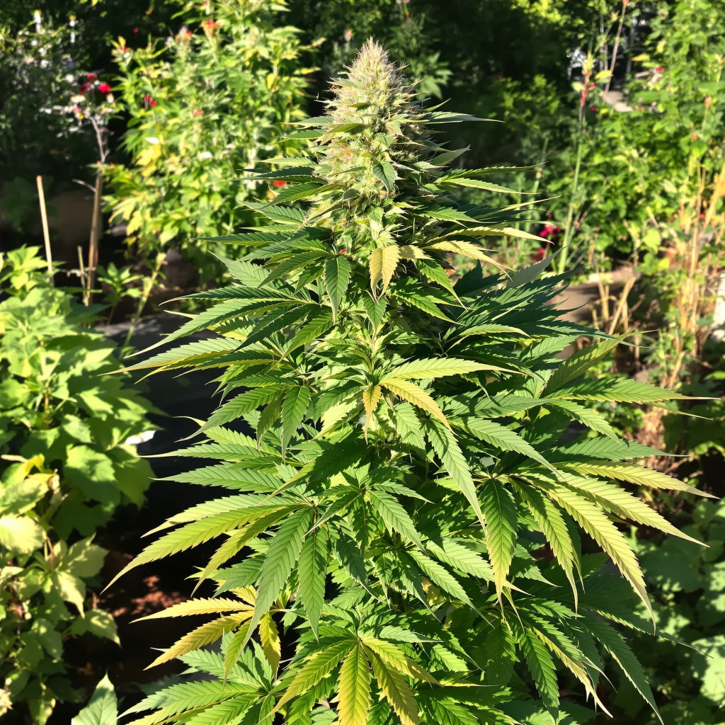 Blue Blood 72% indica / 28% sativa — flor con tricomas visibles