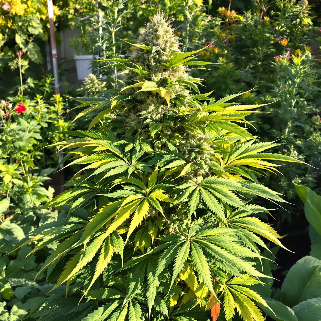 Blue Blood 72% indica / 28% sativa — flor con tricomas visibles