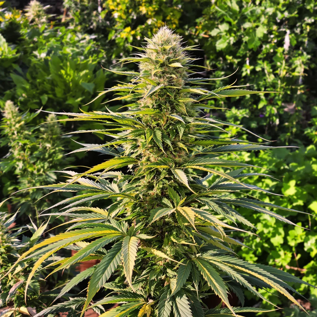 Blue Cheese 60% indica / 40% sativa — flor con tricomas visibles