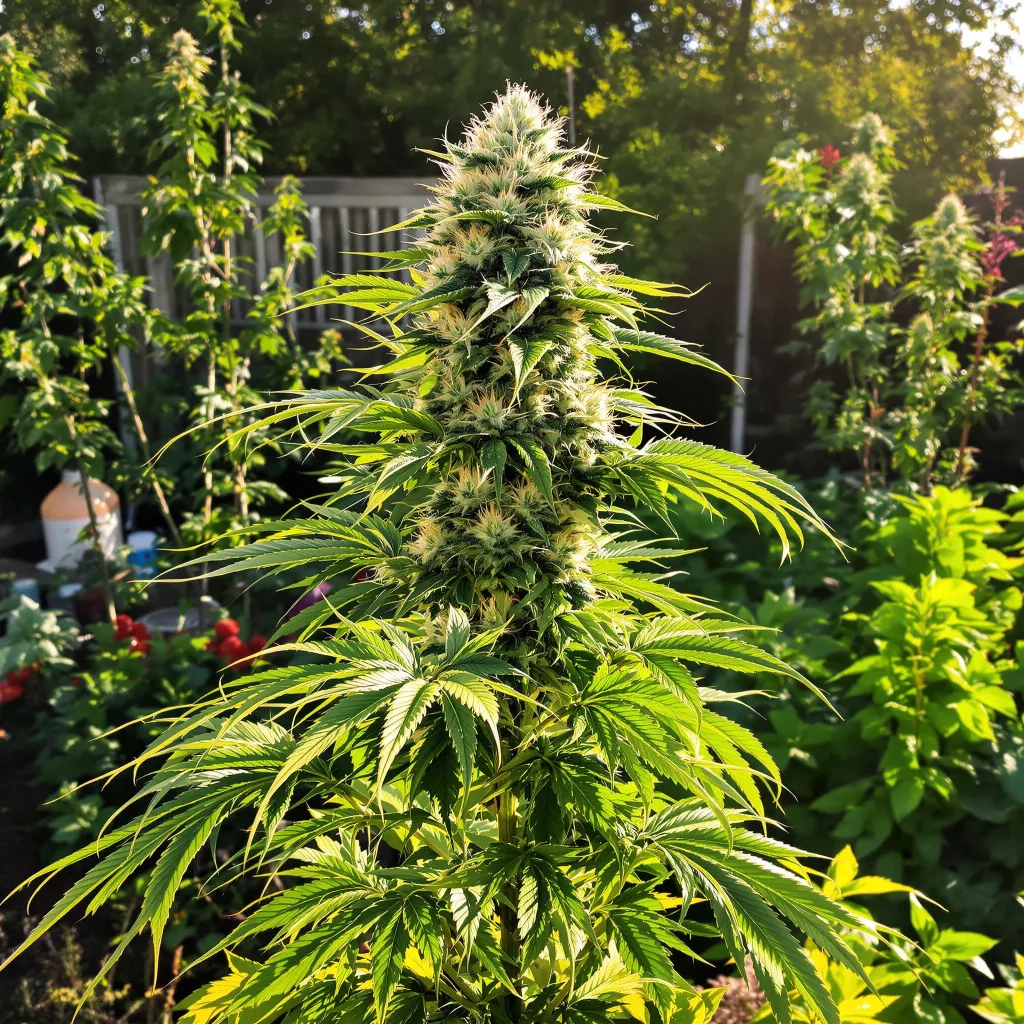 Blue Cheese 60% indica / 40% sativa — flor con tricomas visibles