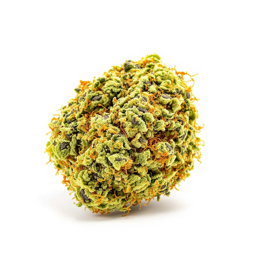 Blue Cinex 23% indica / 77% sativa — flor con tricomas visibles