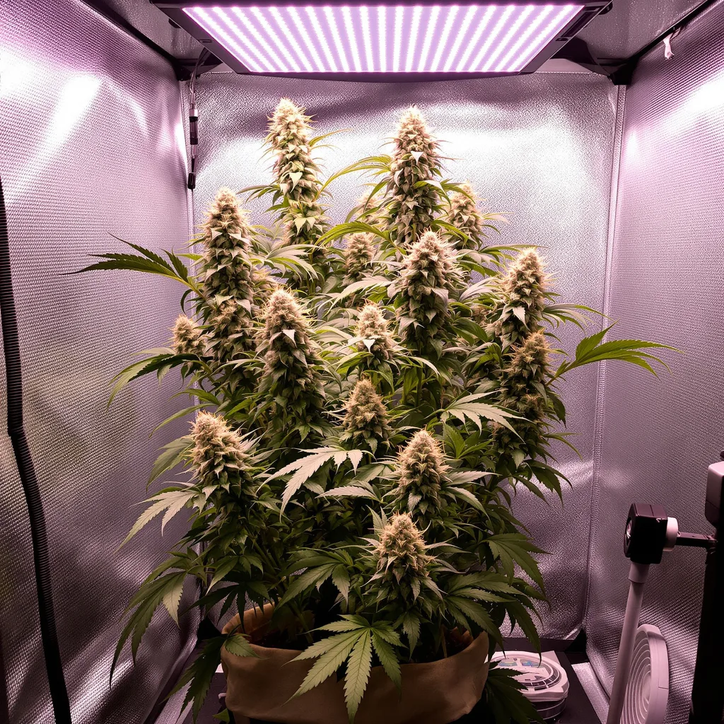 Planta de cannabis Blue Cookies en fase de floración — 60-100 cm autofloración