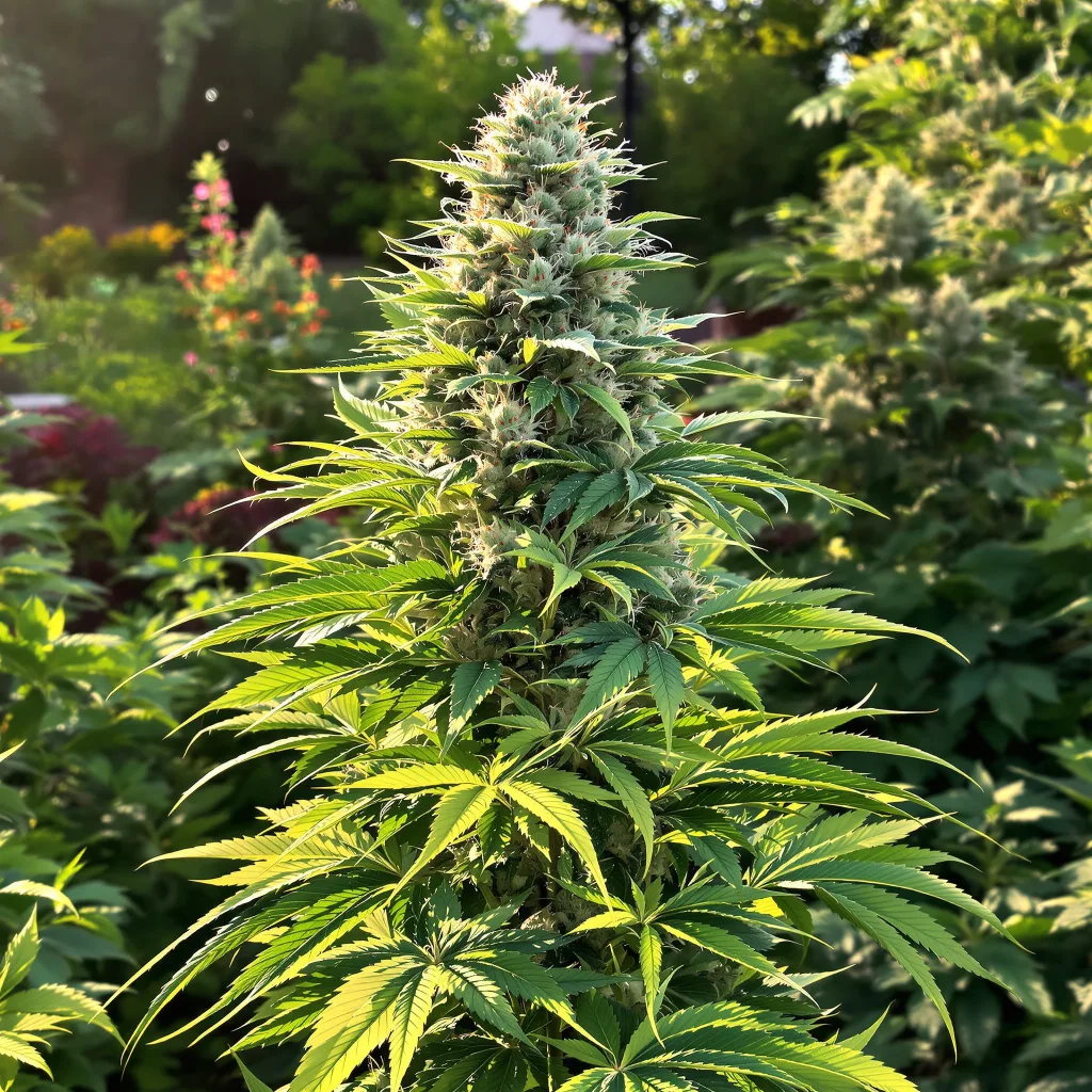 Blue Dragon 61% indica / 39% sativa — flor con tricomas visibles