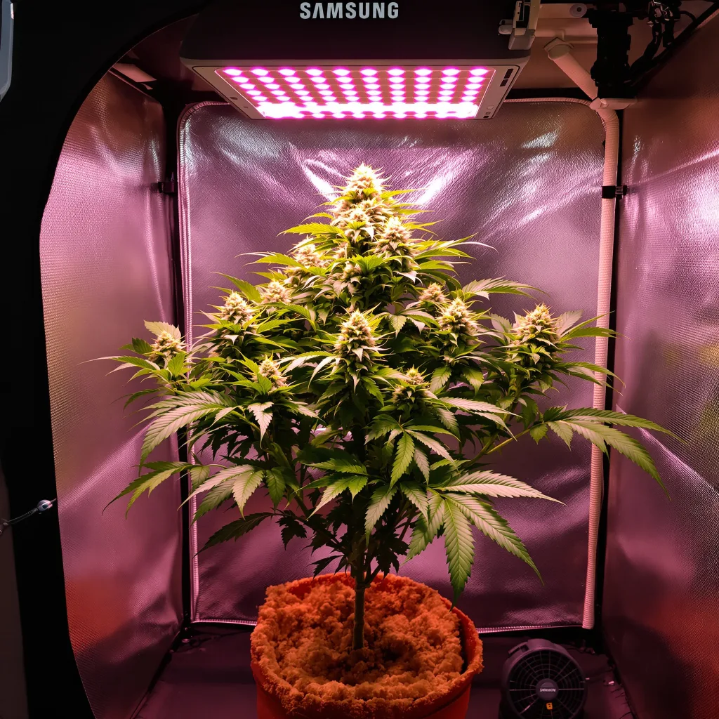 Planta de cannabis Blue Dynamite en fase de floración — 60-100 cm autofloración