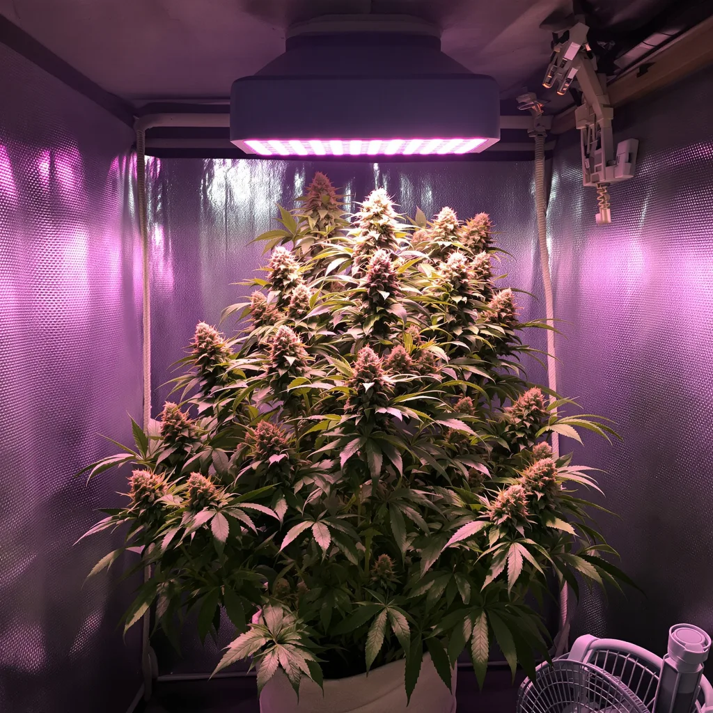 Planta de cannabis Blue Galaxy en fase de floración — 60-100 cm autofloración