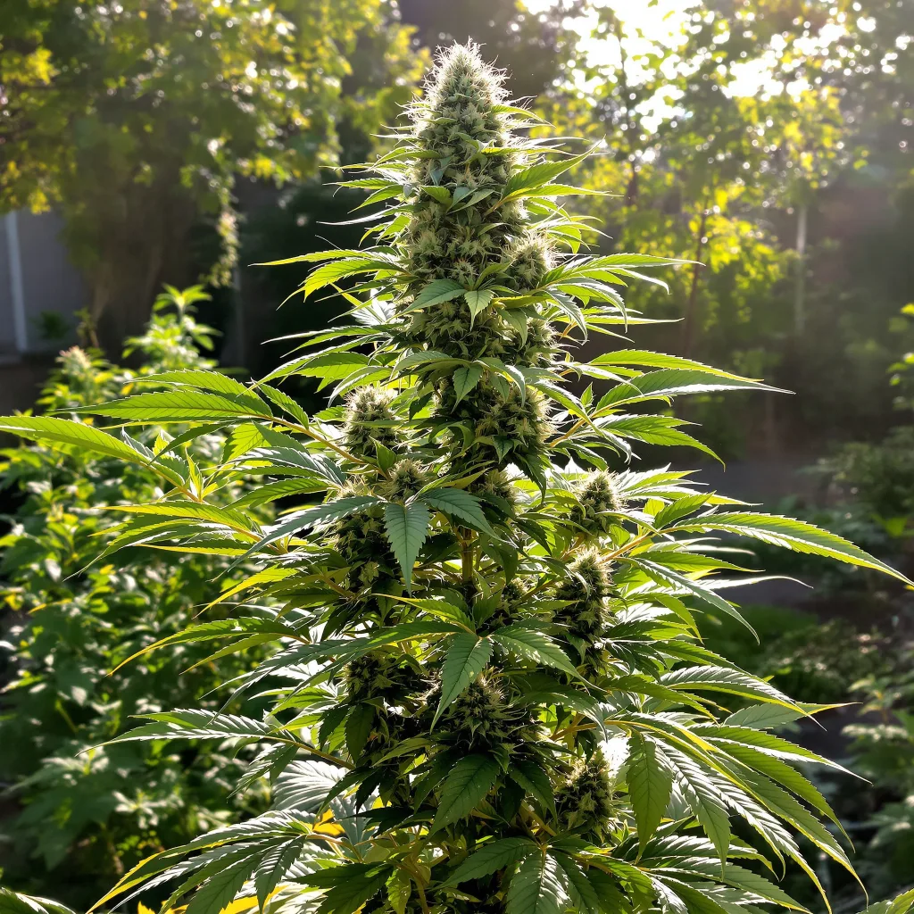 Blue Galaxy 40% indica / 60% sativa — flor con tricomas visibles