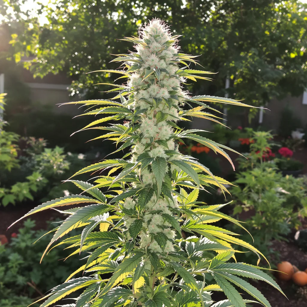 Blue Hawaiian 38% indica / 62% sativa — flor con tricomas visibles