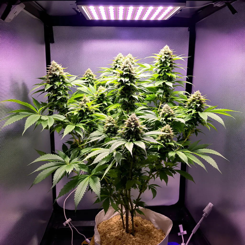 Planta de cannabis Blue Haze en fase de floración — 60-100 cm autofloración