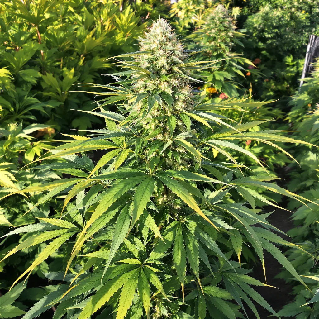 Blue Haze 80% indica / 20% sativa — flor con tricomas visibles