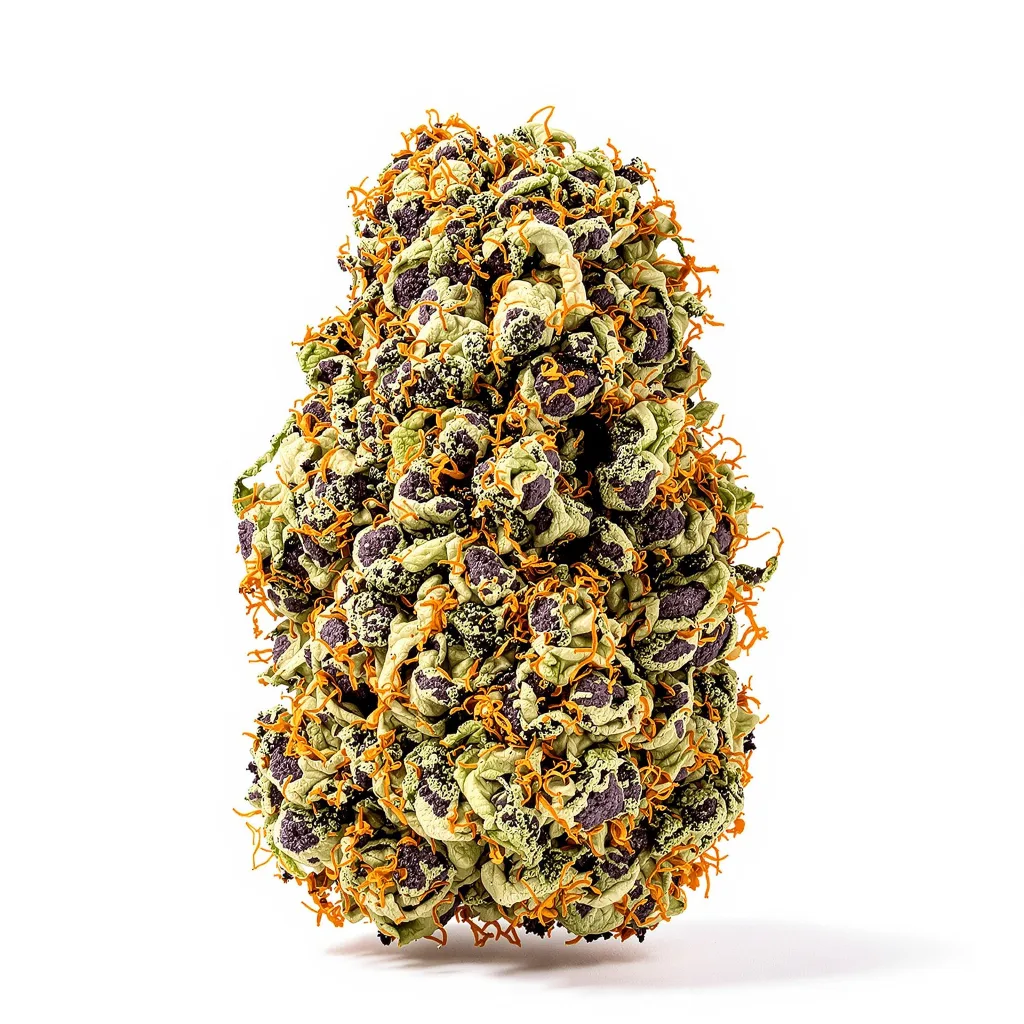 Blue Haze 80% indica / 20% sativa — flor con tricomas visibles