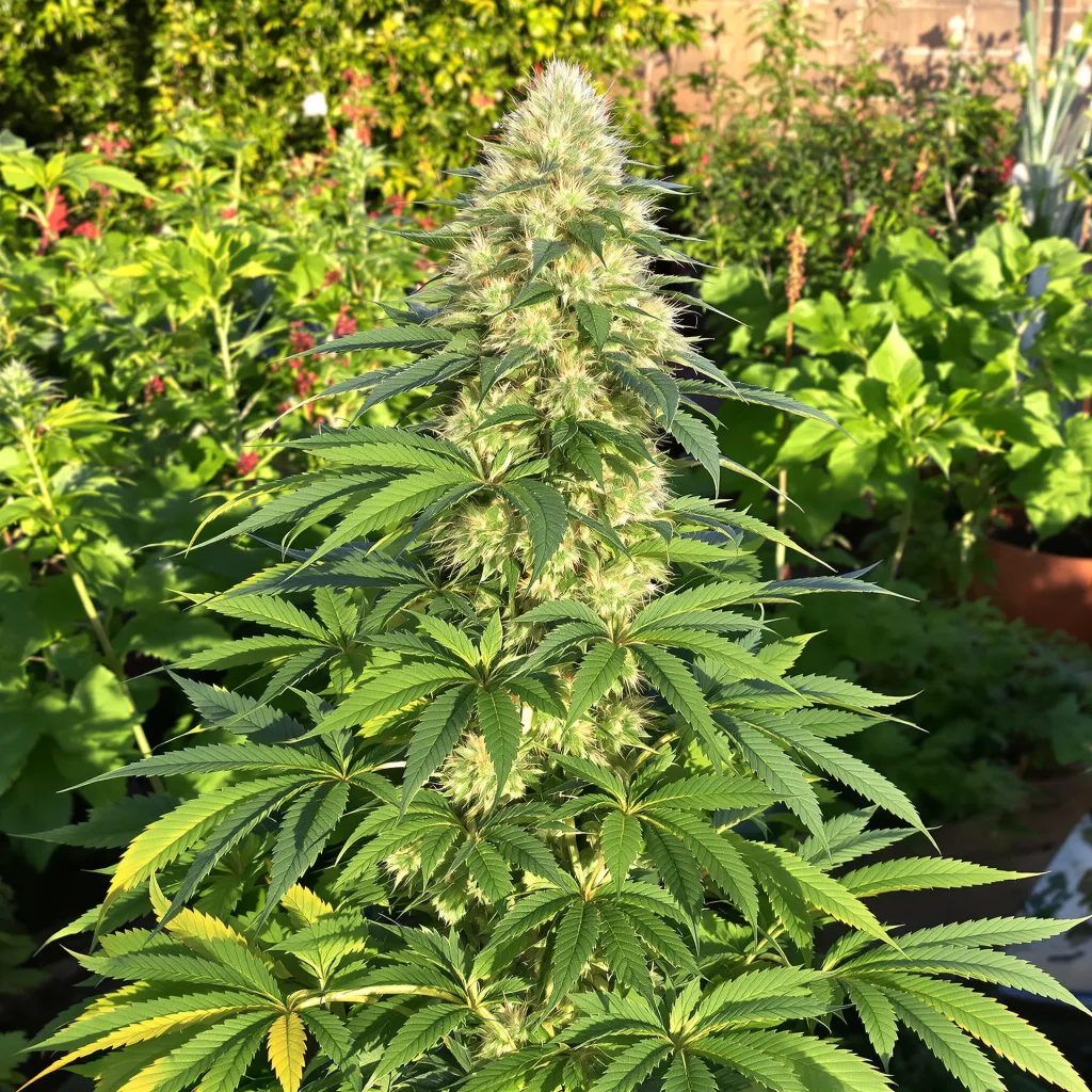 Blue Jack City 65% indica / 35% sativa — flor con tricomas visibles