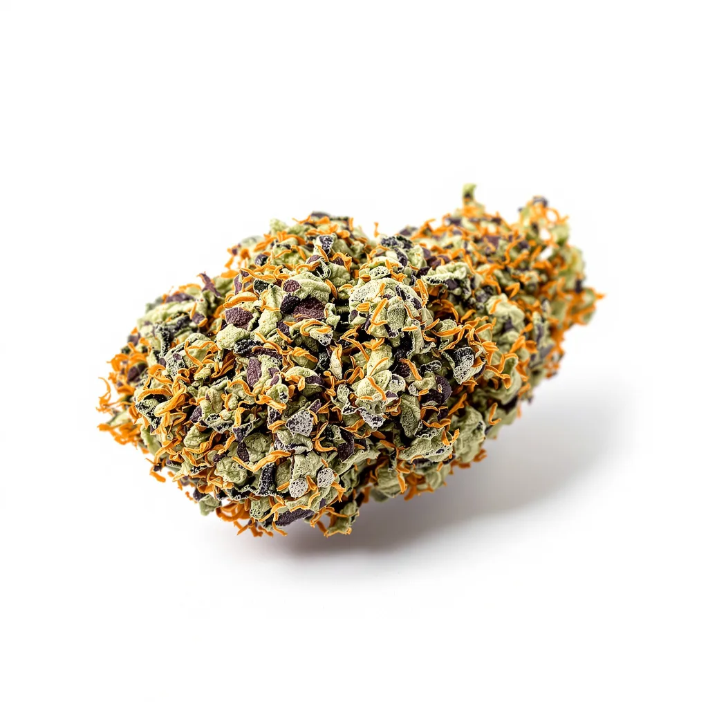 Blue Jack City 65% indica / 35% sativa — flor con tricomas visibles