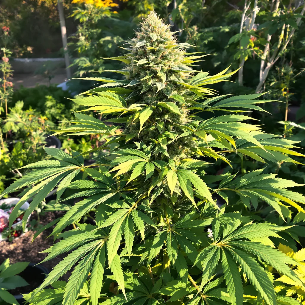 Blue Jack City 65% indica / 35% sativa — flor con tricomas visibles