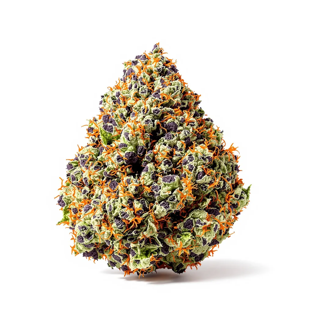 Blue Jack City 65% indica / 35% sativa — flor con tricomas visibles