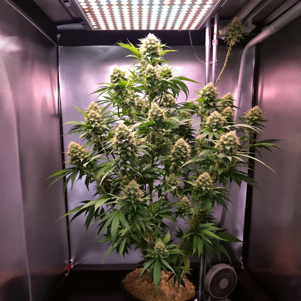 Planta de cannabis Blue Jay Way en fase de floración — 60-100 cm autofloración