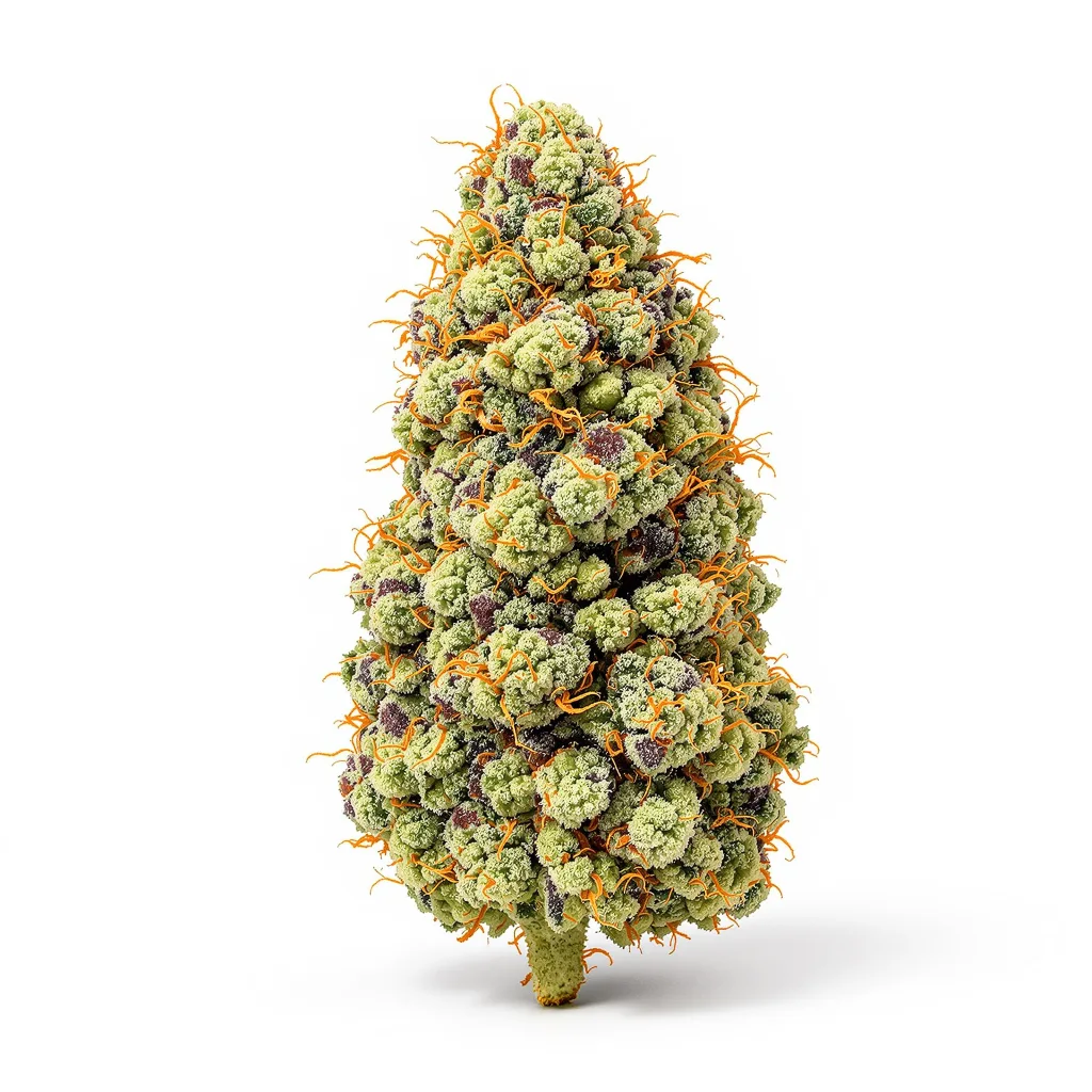 Blue Jay Way 63% indica / 37% sativa — flor con tricomas visibles