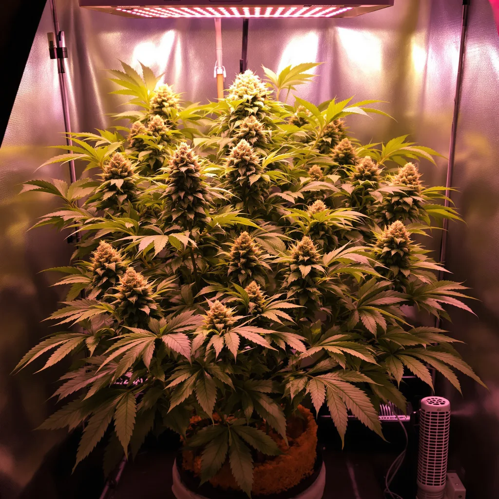 Planta de cannabis Blue Knight en fase de floración — 60-100 cm autofloración