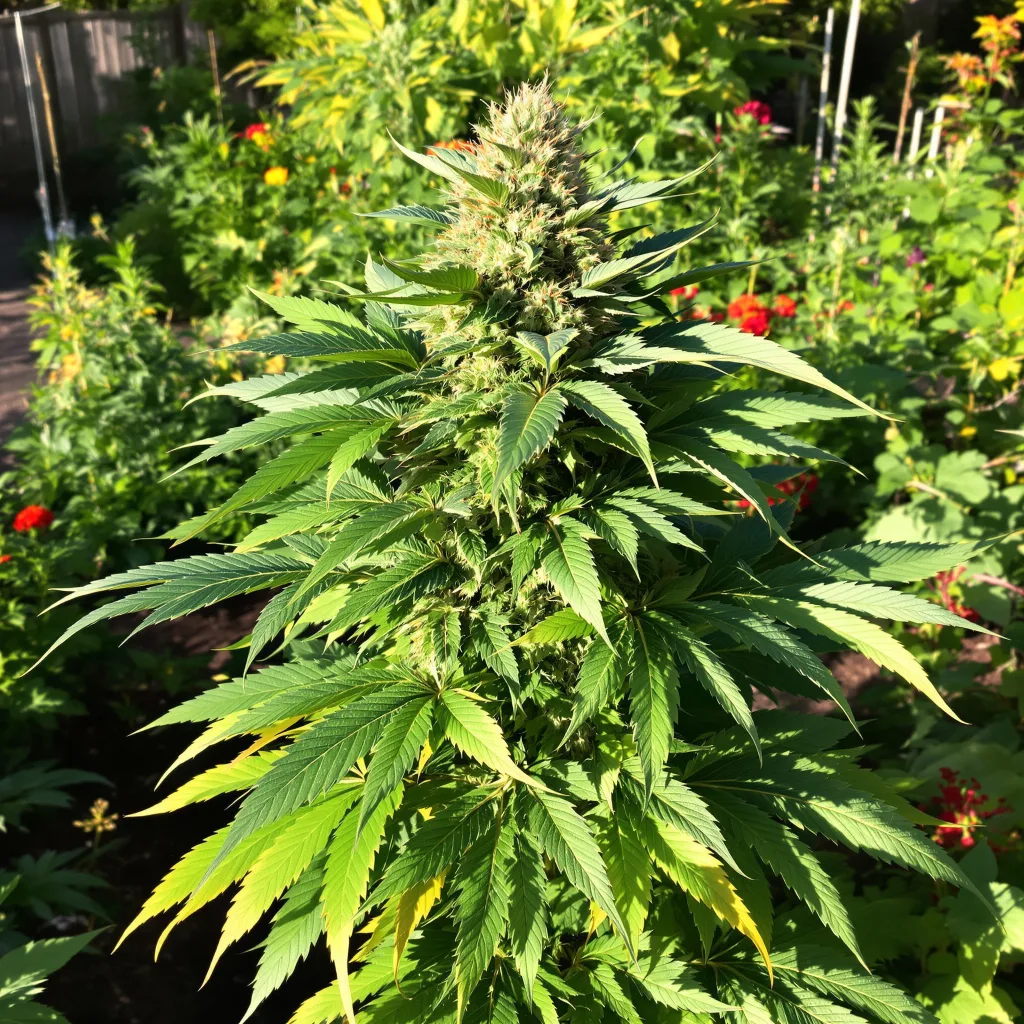 Blue Knight 76% indica / 24% sativa — flor con tricomas visibles
