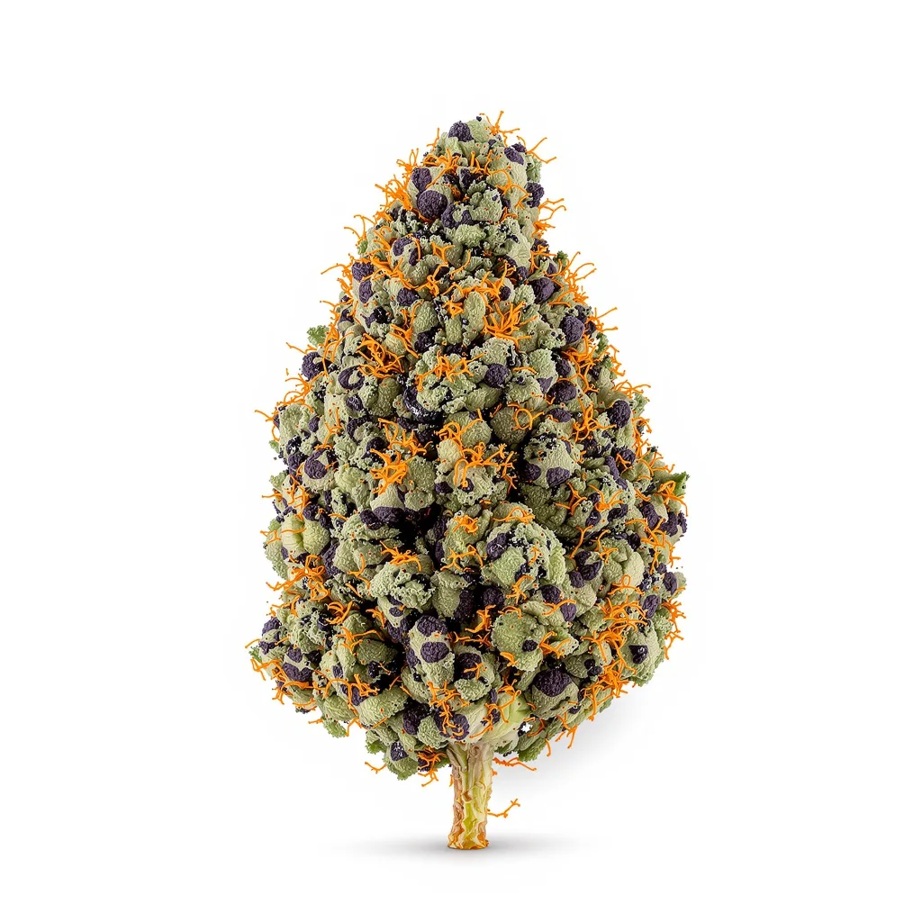 Blue Lights 85% indica / 15% sativa — flor con tricomas visibles
